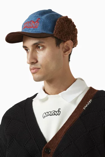 Aviator Baseball Cap in Washed Denim