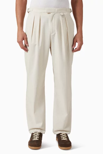Pierre Relaxed-fit Pleated Pants in Linen-blend
