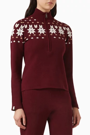 Le Ski Blanche Half-zip Sweater in Organic Cotton Blend