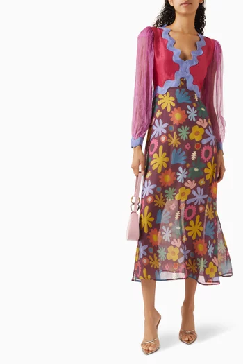 Echo Dress in Silk-viscose