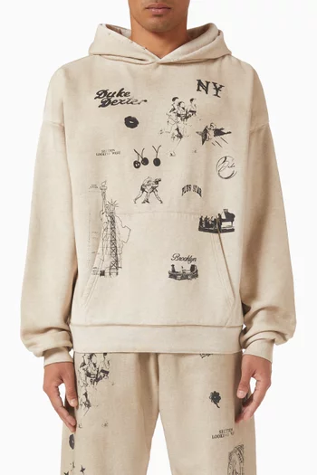 NY Sketch Hoodie in Cotton