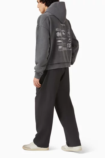 كنزة بغطاء للرأس دي ار 3 فينتج بطبعة رعاة قطن