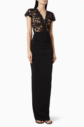 Cut-out Gown in Crepe