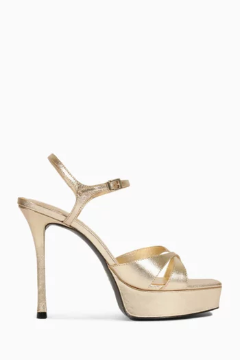 Maxine 120 Platform Sandals in Metallic Leather