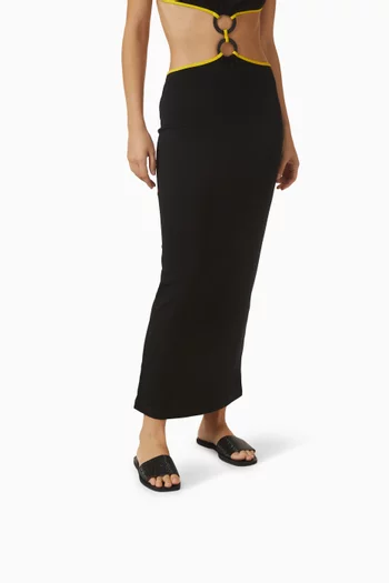 حذاء مفتوح بتصميم مرصع بالكريستال جلد