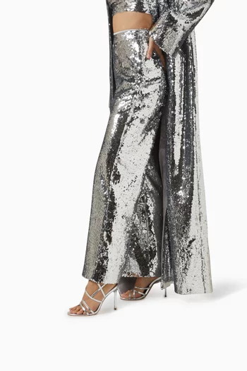 صندل جولدن هيز بكعب 100 مم جلد لامع