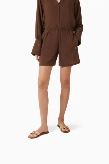 حذاء مفتوح هاي سمر II بعقدة جلد لامع