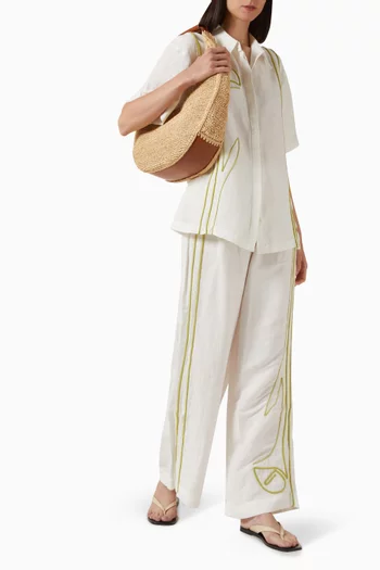 بنطال كوري كتان وفيسكوز