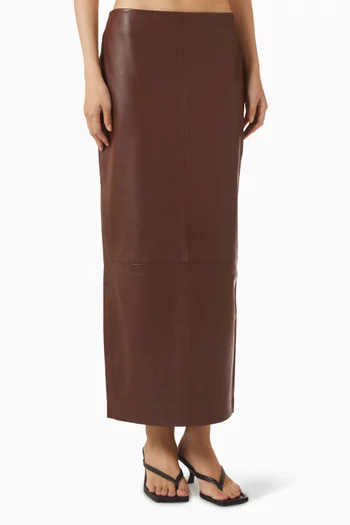 تنورة بقصة مستقيمة جلد ماعز