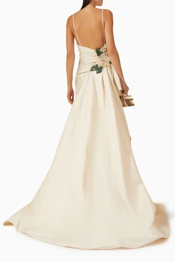 فستان سهرة انديل مزين بزهور بارزة تفتا