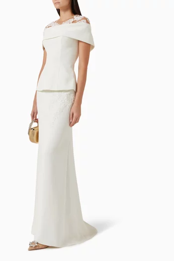 طقم بلوزة وتنورة كاتي كريب