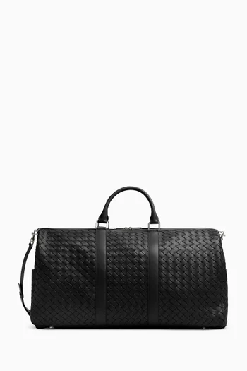 حقيبة دفل كبيرة جلد مجدول