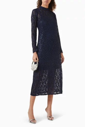 فستان ياسلينالا مطرز بالترتر دانتيل