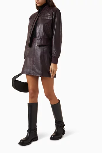 Yaskala Mini Skirt in Leather