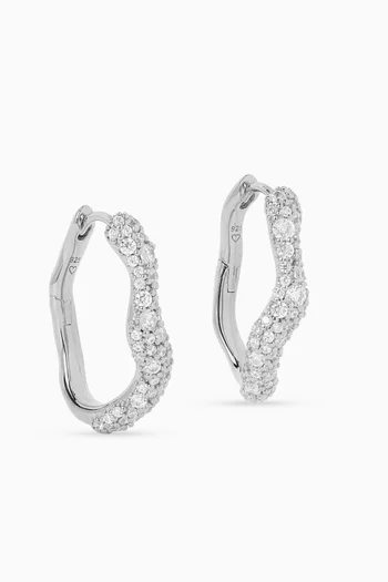 Small Molten Snow Earrings in Sterling Silver