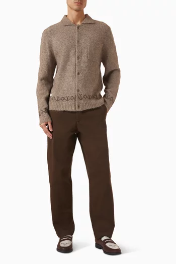 كارديغان نوفل بياقة صوف