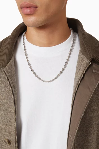 Marine Link Necklace in Rhodium-plated Sterling Silver