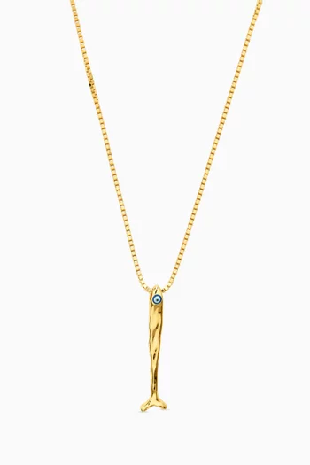 Feng Shui Fish Necklace in Rhodium-plated Sterling Silver