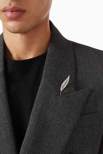 Fern Leaf Pin in Palladium-plated Metal