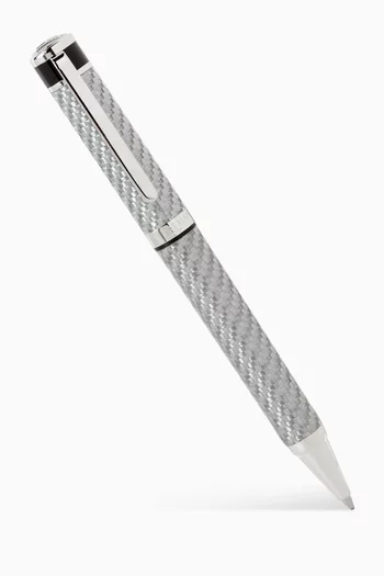 Pen/ TAT/ BM/ Pallad/ Resin barrel/ Alutex/ Grey/ Rnd/ Ball point/ Fine carbon print/ Logo Top/ Monaco Pen:SILVER:One Size|218872730