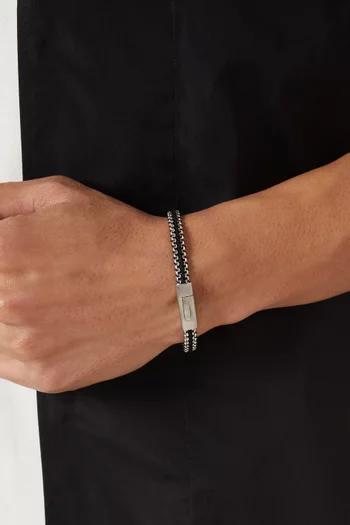 Tris Button Bracelet in Stainless Steel