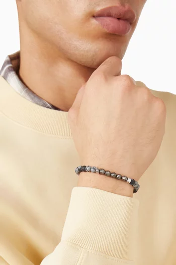 Stonehenge Graffiato Obsidian Bracelet in Sterling Silver