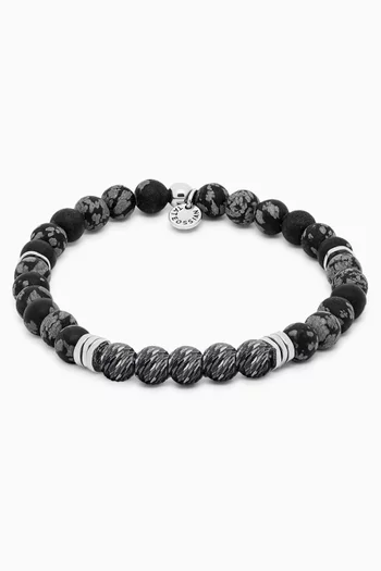 Stonehenge Graffiato Obsidian Bracelet in Sterling Silver