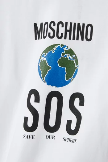 تي شيرت بطبعة SOS قطن