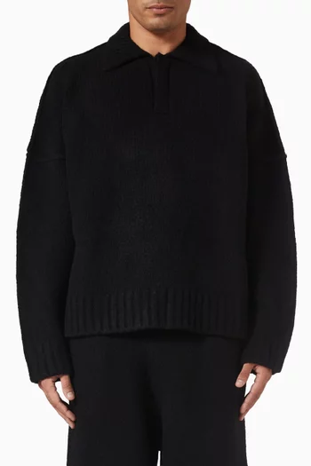 Polo Sweater in Wool-knit