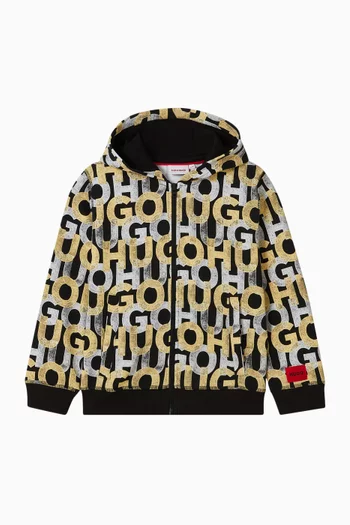 All-over Print Hoodie in Cotton-blend