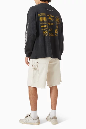 تي شيرت دي ار 3 فينتج بطبعة رعاة ونسيج وافل قطن