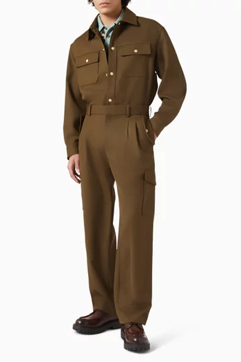 Le Pantalon Cargo Pants in Wool-blend