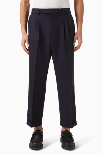 Le Pantalon à Plis Cropped Pants in Wool-blend