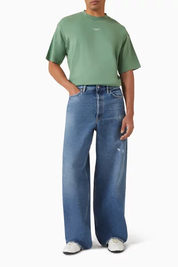 تي شيرت بشعار الماركة الكلاسيكي قطن