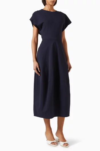 Sculpted Dress in Cotton-blend