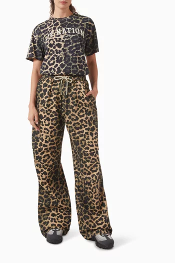Discovery Leopard-print Pants in Cotton Twill
