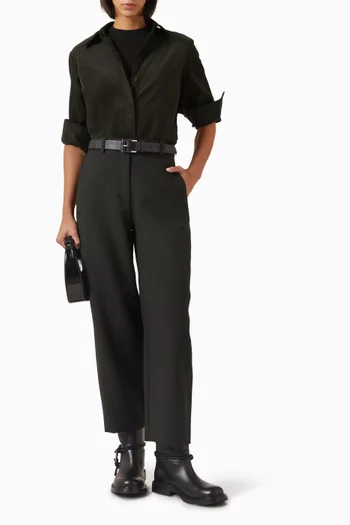 Crop Barrel-leg Pants in Wool