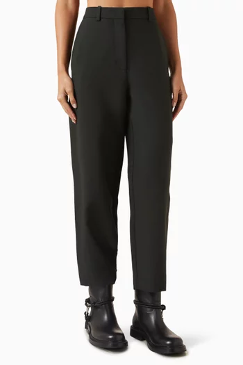 Crop Barrel-leg Pants in Wool