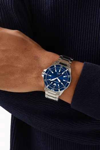 ساعة ورلد إكسبلورر بثلاثة عقارب تعمل بالطاقة الشمسية، 42 مم