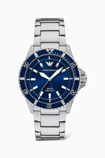 ساعة ورلد إكسبلورر بثلاثة عقارب تعمل بالطاقة الشمسية، 42 مم