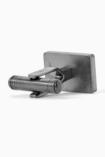 Logo Cuff Links in Stainless Steel