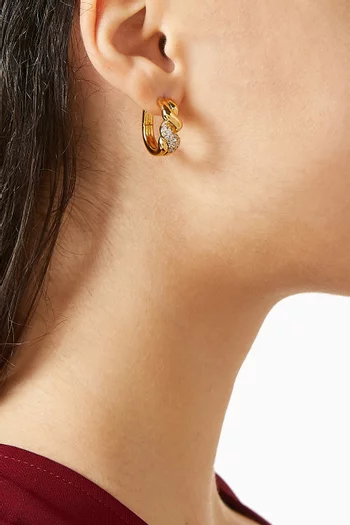 Molten Snow Twisted Hoop Earrings