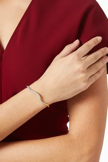 Molten Snow Crystal Hinged Bangle