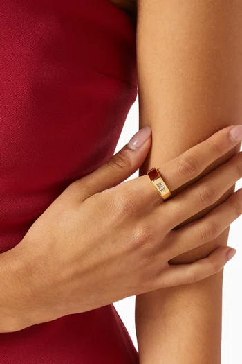 x Lucy Williams Triple Stone Chunky Ring in 18kt Recycled Gold Vermeil