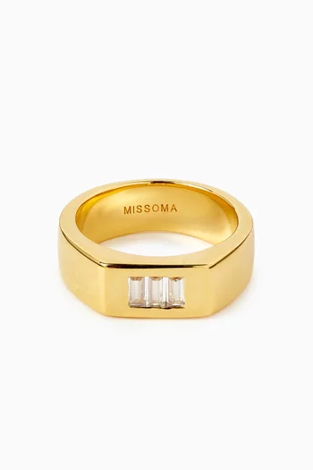 x Lucy Williams Triple Stone Chunky Ring in 18kt Recycled Gold Vermeil