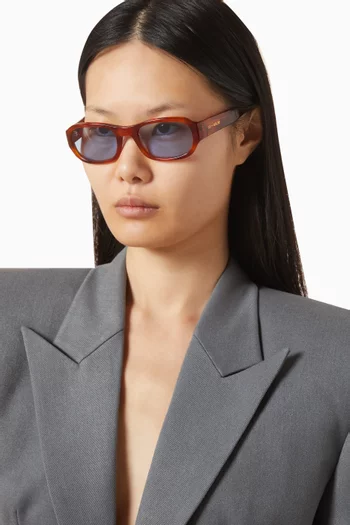 نظارة شمسية جوردين بإطار بيضاوي أسيتات