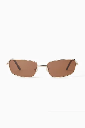 Yuki Square Sunglasses in Stainless Steel
