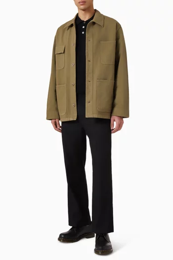 قميص بنمط جاكيت فضفاض قطن