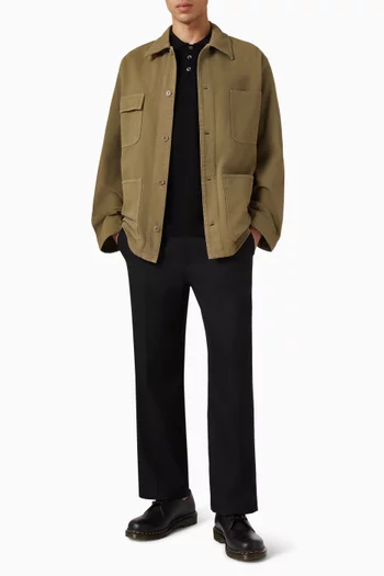 تي شيرت بولو بشعار الماركة بحياكة إنتارسيا قطن