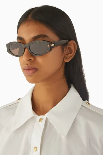 Pierced Oval Sunglasses in Acetate